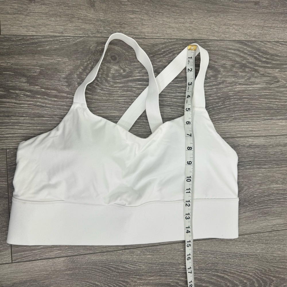 Athleta White Cross Back Sports Bra Size XL Strappy Racerback Yoga Bra EUC - Picture 13 of 13